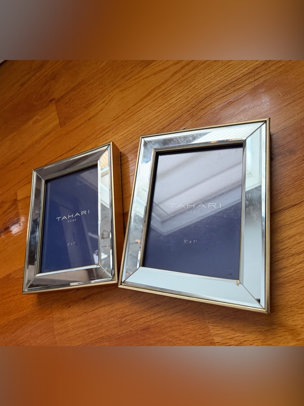 Tahari Mirrored Photo Frames in Gold and Silver